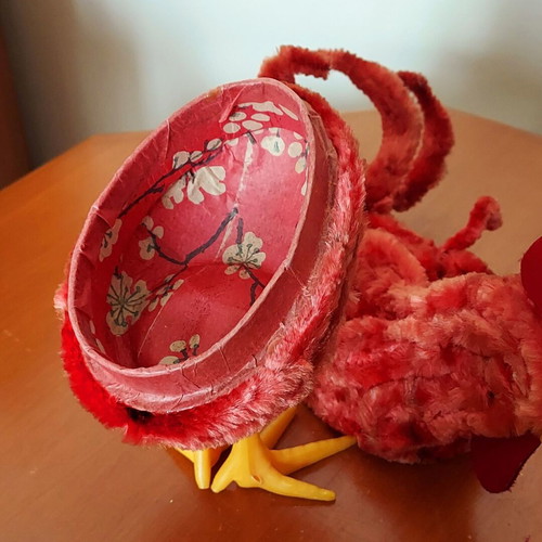 Vintage Easter rooster used, velvet decorative item