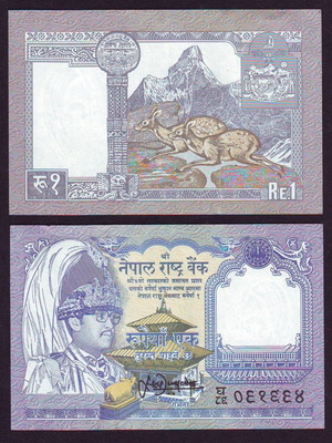 Nepal 1 Rupee 1991 banknote new