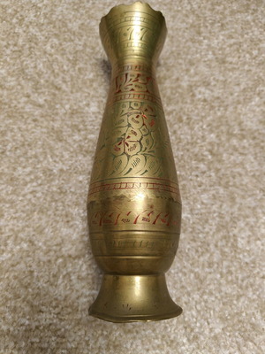 Vintage brass vase used