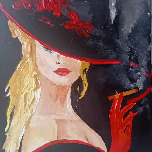 Painting acrylic on canvas 30x40cm new, relief