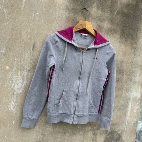 Adidas jacket used, gray and pink, size S-M