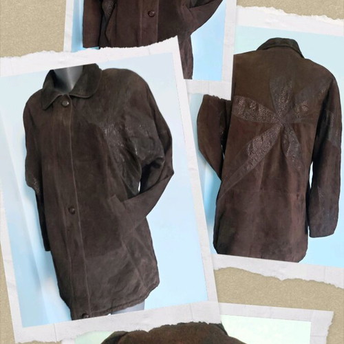 Natural suede / Vintage / Patchwork parka type coat