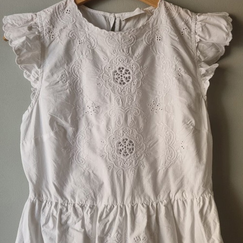 Mango dress with embroidery like new, white, size XS