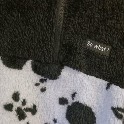 Fur blouse like new, black and white, size S