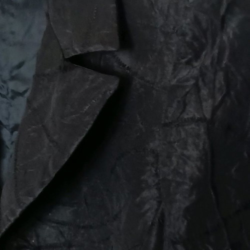 Black jacket used with shiny fabric