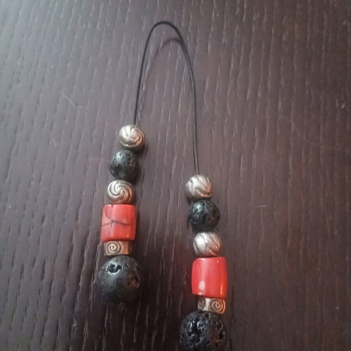 Santorini handmade worry beads with volcanic lava beads