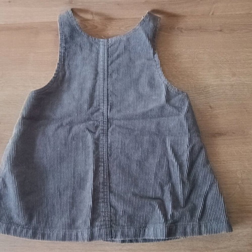 ZARA Dress Salopette Like New, Grey Corduroy 3–6 Months