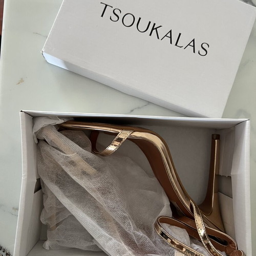 Tsoukalas Shoes high-heeled sandals like new, pink gold