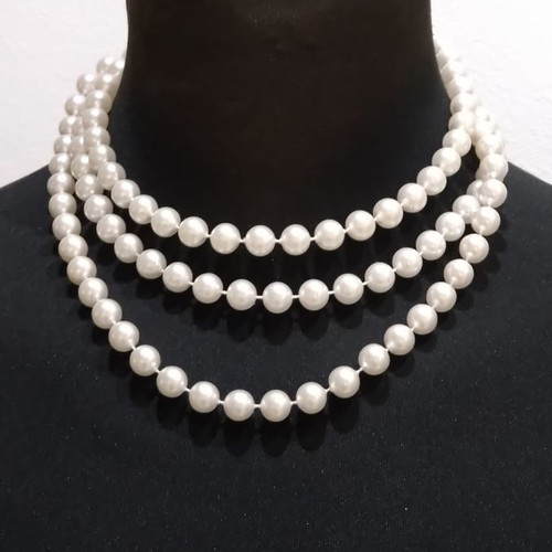 Fos Necklace Three Rows Pearls