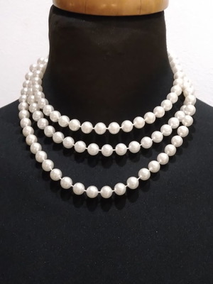 Fos Necklace Three Rows Pearls