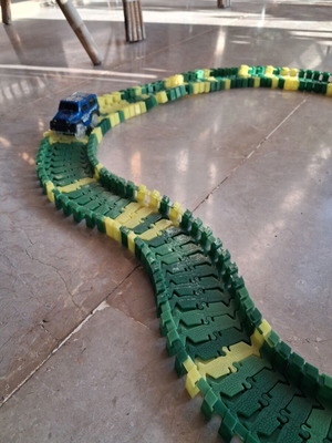 Battery-powered car track used