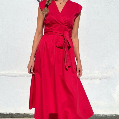 Icona by Kaos dress used, 60s style, size M, red