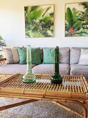 Σετ βάζα Bamboo Vintage 70-80s σαν καινούργιο, διαστάσεις 25x10