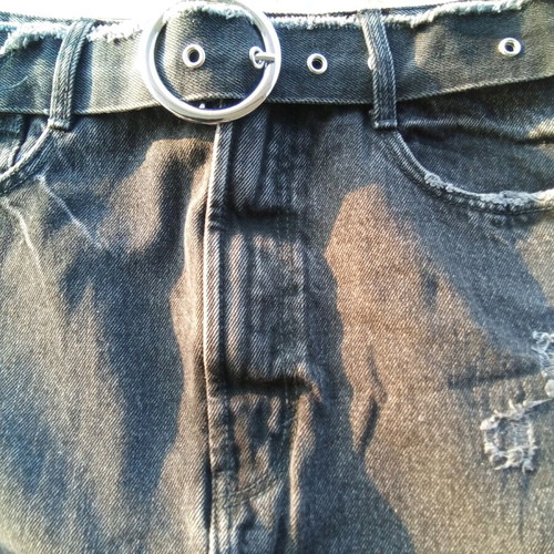 Y2K Grunge denim skirt Zara like new with rips, black