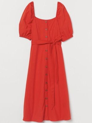 Midi women's dress red new from H&M