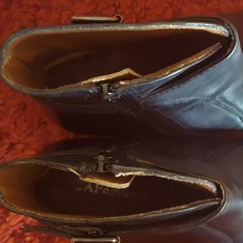 CafeNoir ankle boots used, black leather, size 36, 5 cm heel