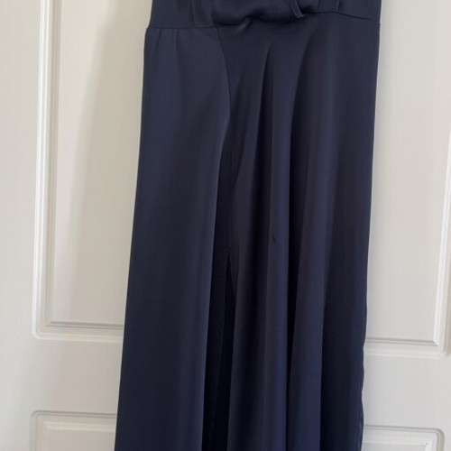 Nadia Rapti dress like new, dark blue with slit and open back