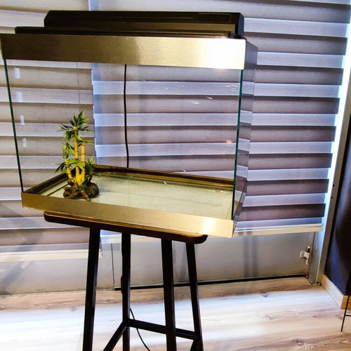Marina Aquarium Set used with stand, lighting, bowl, and decoration