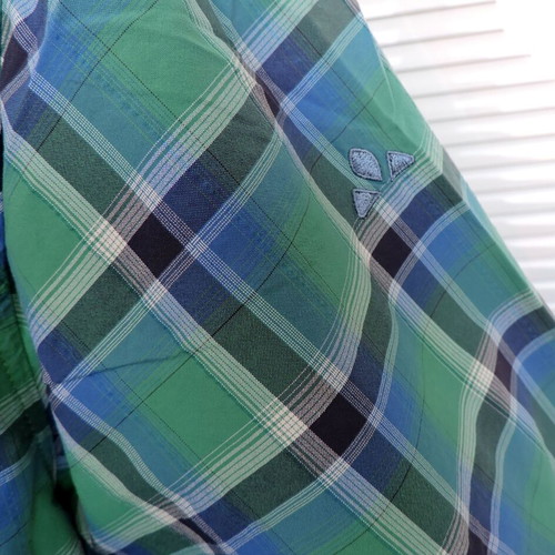 Vaude Men's Check Short Sleeve Shirt XL used, green and blue