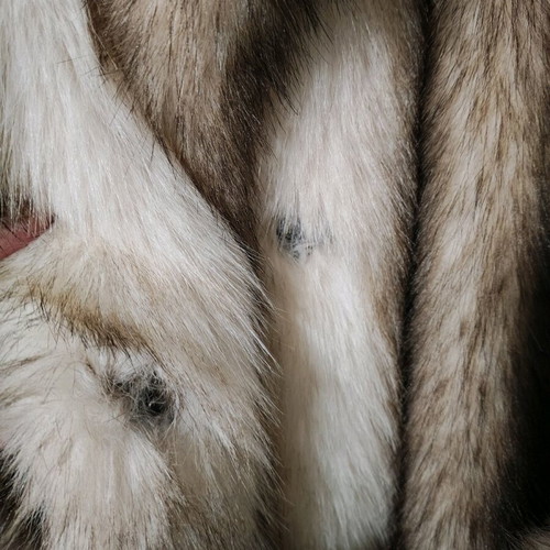 Synthetic fur new, black and white, size XS