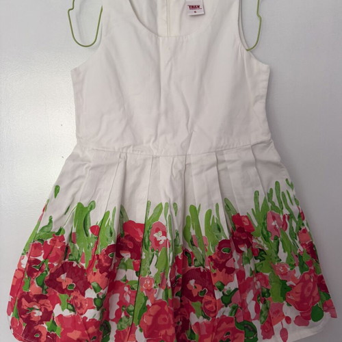 Trax dress with bolero, like new, cotton, white and pink, age 6
