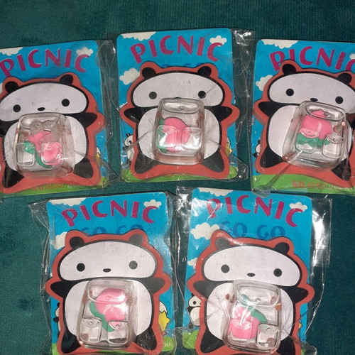 Picnic No2 erasers with animals, sealed, pack of 5, new
