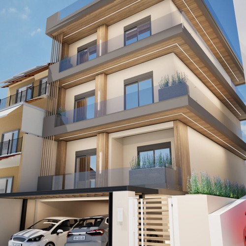 Building in Thessaloniki Sykies with parking, balcony, and city view