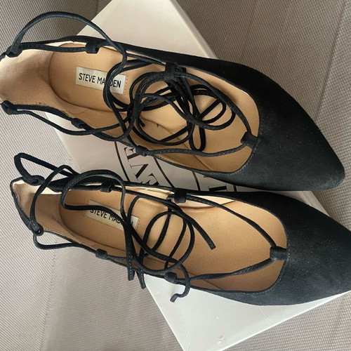 Steve Madden leather suede ballet flats like new, size 40, black