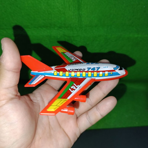 Vintage Japanese Boeing 747 Tin Toy airplane used