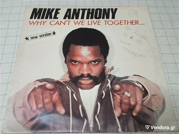  Mike Anthony – Why Can't We Live Together (New Version) 12' Germany 1982' White Vinyl