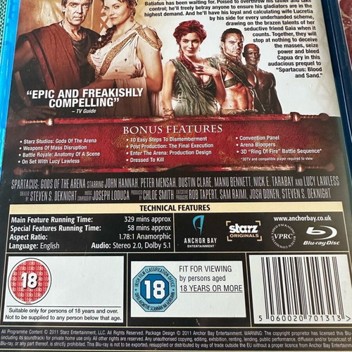 Spartacus Blu-Ray like new, all seasons on 14 discs