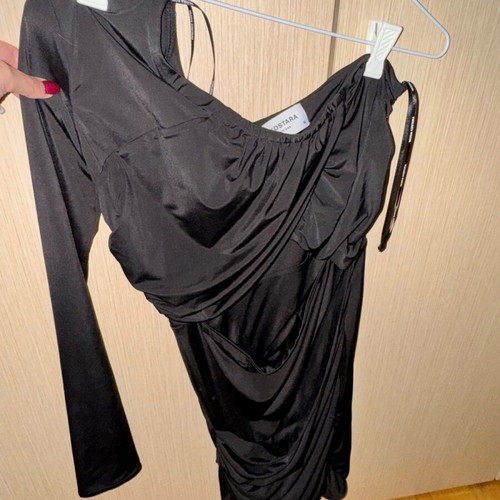 Black short dress Vassia Kostara new, size Medium