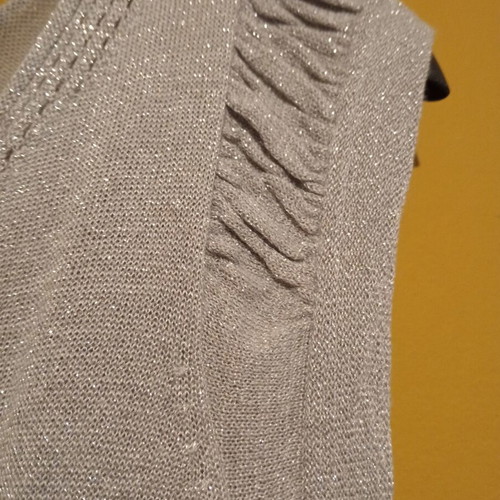 Naf Naf silver lurex viscose top new, size S