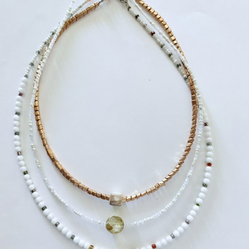 Handmade necklace set of 3 with beads new