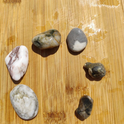 Aegean Sea Collectible Pebbles - Rare Quartz & Marble Set of 6