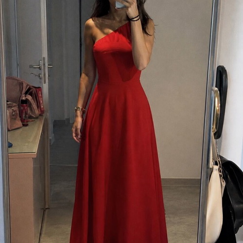 Red formal evening dress, sizes S/M
