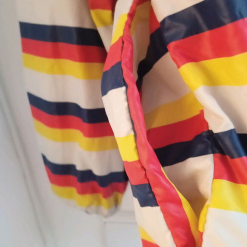 Children's vintage waterproof jacket like new, size 8-9, striped