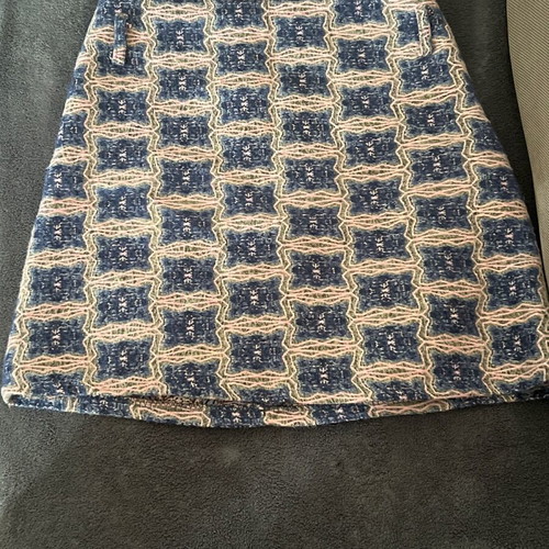 Mini skirt S like new, beige and blue
