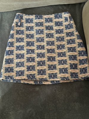 Mini skirt S like new, beige and blue