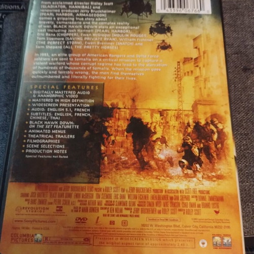 Black Hawk Down DVD used, with English subtitles