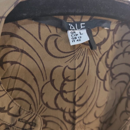 ALE Dress No L Khaki With Brown Patterns Like New