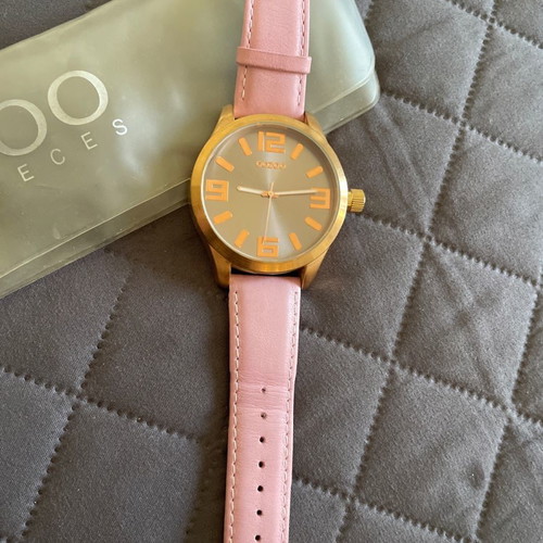 Oozoo watch used with pink leather strap