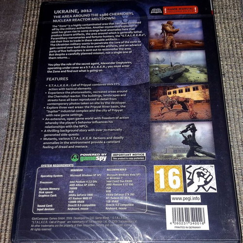 Stalker - Call of Pripyat PC DVD ROM new, sealed