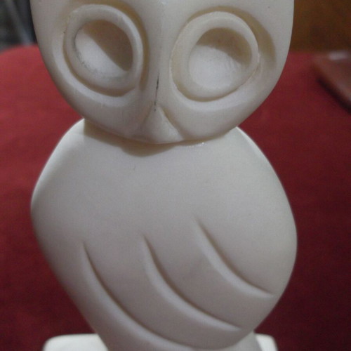 Vintage Cycladic Art Marble Owl Sculpture 14 cm like new