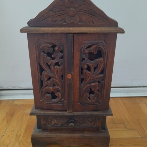 Wooden jewelry box, heavy wood