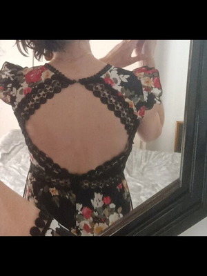 Asymmetric maxi dress like new, black multicolor