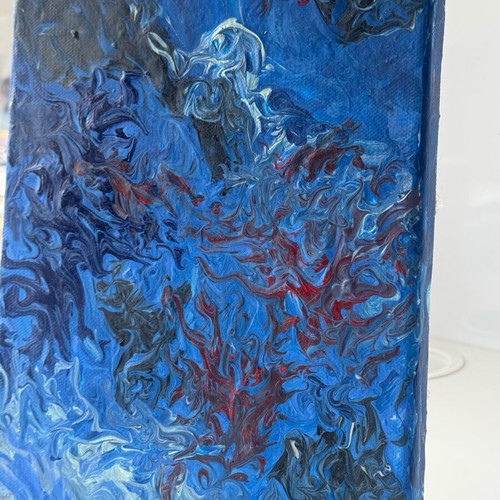 Fluid art canvas handmade