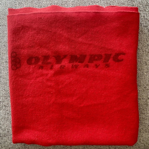 Vintage Olympic Airways Blanket like new, red 1.50x1.10