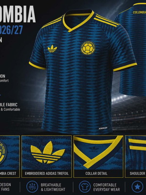 Colombia Away 2026/27 Fan Version Jersey Size XL