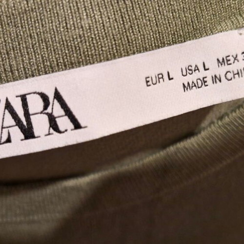 Zara long-sleeve blouse green like new, Large with studs
